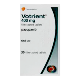 Изображение препарта из Германии: Вотриент Votrient 400 мг/30 таблеток