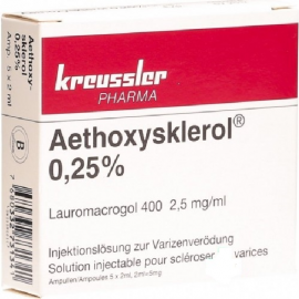 Изображение препарта из Германии: Этоксисклерол AETHOXYSKLEROL 0.25%- 5x2ml