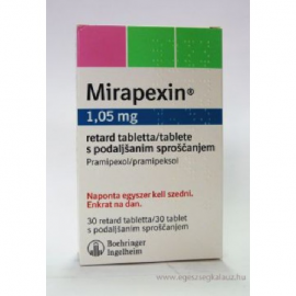 Изображение препарта из Германии: Мирапексин MIRAPEXIN 1.05MG RETARDTAB/100 Шт