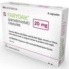 Изображение препарта из Германии: Фаридак Farydak (Панобиностат) 10 мг/6 капсул